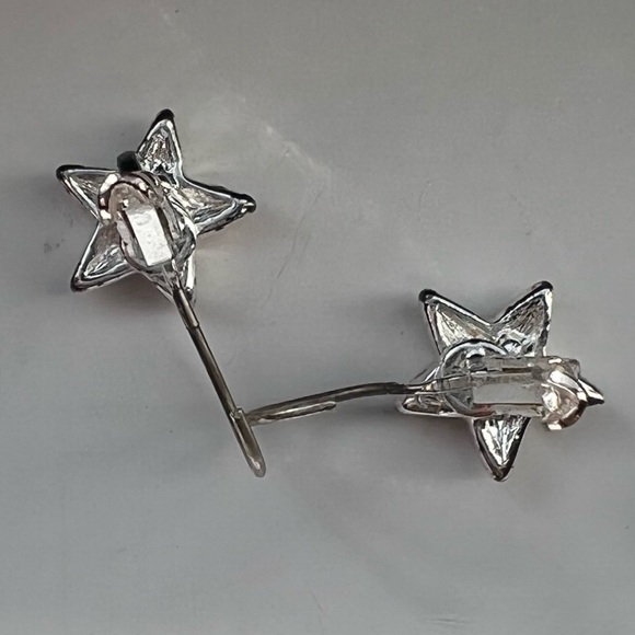 Silver tone star drop earrings - Picture 4 of 7